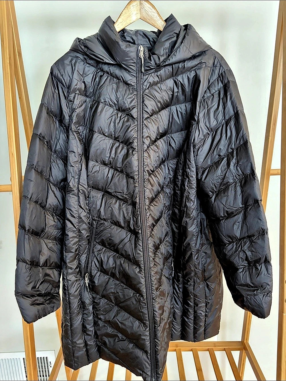 32 Degrees Heat Hooded Puffer Jacket Black XXL